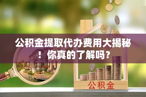 正阳公积金提取代办费用大揭秘！你真的了解吗？