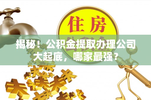 正阳揭秘！公积金提取办理公司大起底，哪家最强？